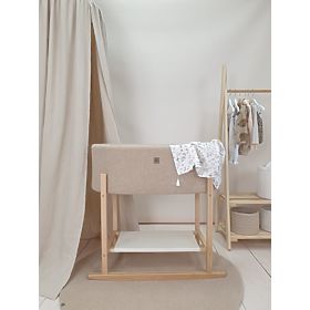 Couffin Moïse Teddy avec base en bois - beige
