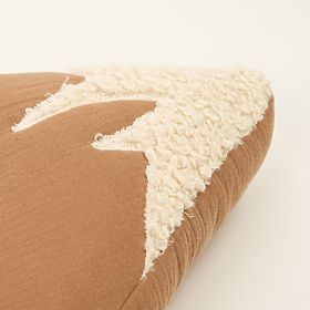 Coussin en mousseline Ourbaby 28x30 cm Montagnes - toffee