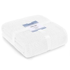 Couverture SHLEEPY blanche avec relief jacquard style classique 220x240
