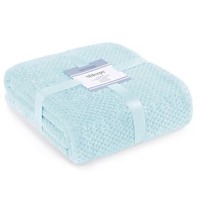 Couverture SHLEEPY bleue avec motif jacquard style classique 130x180