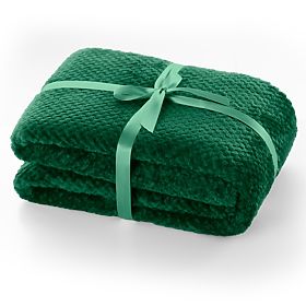 Couvre-lit HENRY couleur vert bouteille jacquard gaufré style moderne 220x240