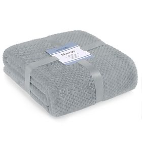 Couvre-lit SHLEEPY couleur grise avec motif jacquard style classique 220x240