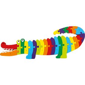 Crocodile en bois pour apprendre l'alphabet ABC, Sfd