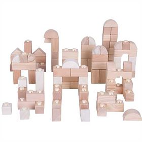 Cubes emboîtables en bois Bigjigs Baby - Natur ensemble de 100 pièces