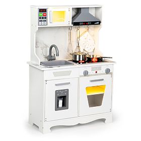 Cuisine en bois pour enfants avec sons et LED + accessoires ECOTOYS