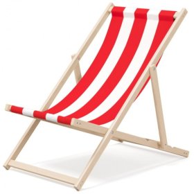 Chaise de plage Rayures rouges et blanches, Chill Outdoor