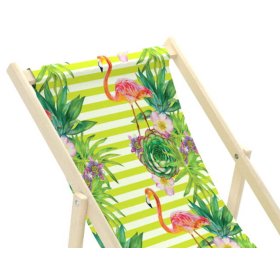 Chaise de plage pour enfants Flamants roses et fleurs tropicales, CHILL
