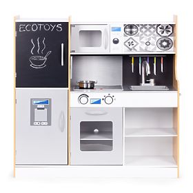 Cuisine pour enfants avec son et tableau LED, accessoires métalliques MDF +3 ans ECOTOYS, EcoToys