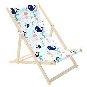 Chaise de plage enfant Baleines et méduses