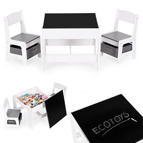 Ensemble de mobilier pour enfants table + 2 chaises avec tableau ECOTOYS, EcoToys