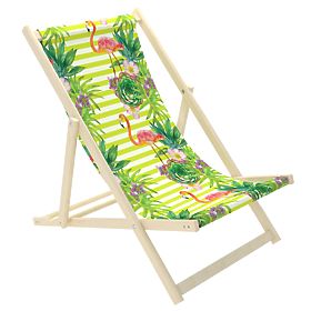 Chaise de plage pour enfants Flamants roses et fleurs tropicales