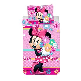 Parure de lit enfant Minnie 'Bows and Flowers' 140x200 cm + 70x90 cm, Minnie Mouse