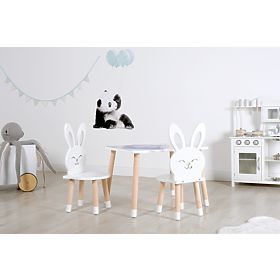 Table enfant avec chaises - Lapin - blanc