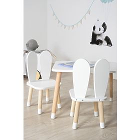 Table enfant avec chaises - Petites oreilles - blanche