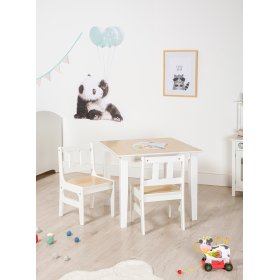 Table avec chaises enfant Naturel