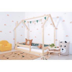 Lit enfant Montessori Maison cheminée - naturel, Ourbaby
