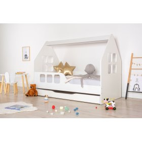 Lit cabane Woody 160 x 80 cm - blanc, Wooden Toys