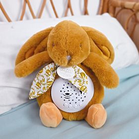 Doudou Boîte à musique avec projection Lapin brun