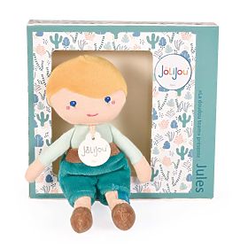 Doudou Jolijou Poupée Jules 16 cm verte, Doudou Jolijou Paris