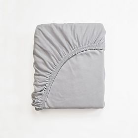 Drap housse en coton 200x80 cm - gris