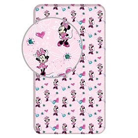 Drap-housse Minnie 'Fleurs' 90x200 cm, Minnie Mouse