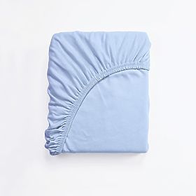 Drap plat en coton 200x80 cm - bleu clair