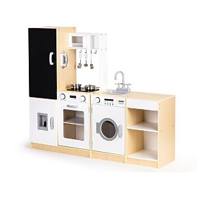 Cuisine en bois pour enfants segments indépendants XXL tableau + LED ECOTOYS, EcoToys