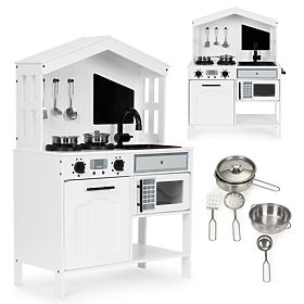 Cuisine en bois pour enfants four brûleurs micro-ondes accessoires ECOTOYS, EcoToys