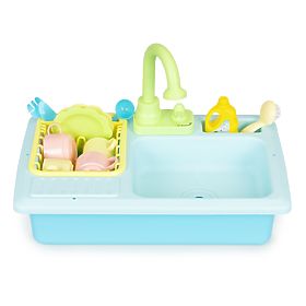 Évier avec robinet rempli d'eau 12 accessoires jouet pour enfants, MULTISTORE