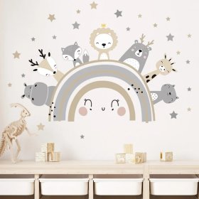 Stickers muraux - Arc-en-ciel avec des animaux