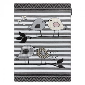 Tapis enfant PETIT - Oiseaux - gris-blanc, F.H.Kabis