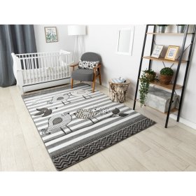 Tapis enfant PETIT - Oiseaux - gris-blanc, F.H.Kabis