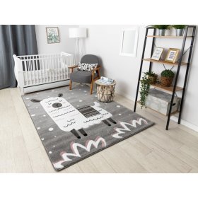 Tapis enfant PETIT - Lama - gris