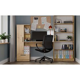 Ensemble Bureau + Étagère COSMO CHÊNE ARTISAN