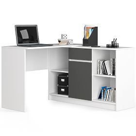 ENSEMBLE CLP B-17 COMMODE + BUREAU PK BLANC / GRIS