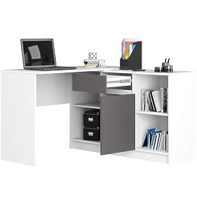 ENSEMBLE CLP B-17 COMMODE + BUREAU PK BLANC / GRIS