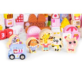 Ensemble de blocs éducatifs en bois - Ville de sucre 116 pcs ECOTOYS
