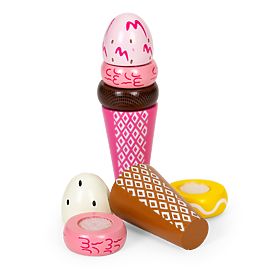 Ensemble de glaces en bois avec velcro pour enfants 9 pièces ECOTOYS, EcoToys