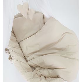 Ensemble de literie en coton pour berceau en osier - beige, TOLO