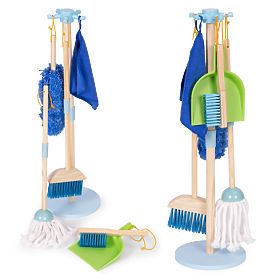 Ensemble de nettoyage en bois pour enfants avec balai et pelle 7 éléments ECOTOYS