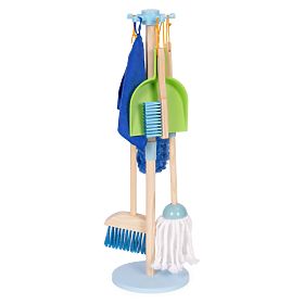 Ensemble de nettoyage en bois pour enfants avec balai et pelle 7 éléments ECOTOYS