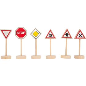 Ensemble de panneaux de signalisation en bois