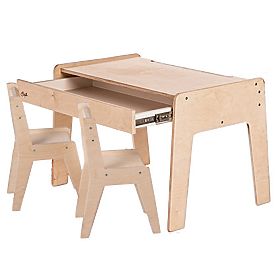 Ensemble de table et deux chaises pour enfants avec accessoires