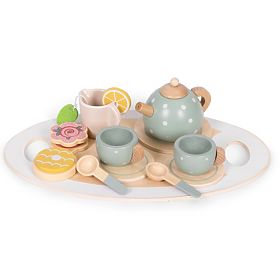 Ensemble de thé en bois avec théière et tasses 14 pièces ECOTOYS