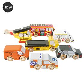 Ensemble de voitures de secours avec hélicoptère, Le Toy Van