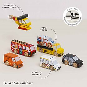 Ensemble de voitures de secours avec hélicoptère, Le Toy Van