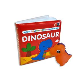 Ensemble livre et jouet changeant de couleur - Dinosaure