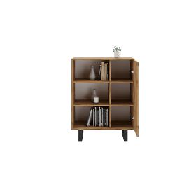 Étagère armoire Fondi chêne craft doré, style loft