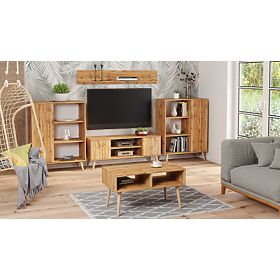 Étagère armoire Fondi chêne doré craft, style scandinave