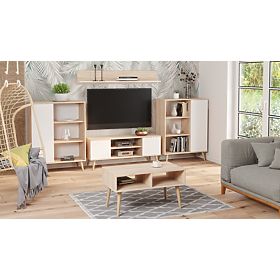 Étagère armoire Fondi chêne sonoma - blanc, style scandinave